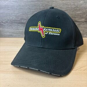 Yamaha Kawasaki Hat Cap‎ Strap Back Black Florence Adjustable
